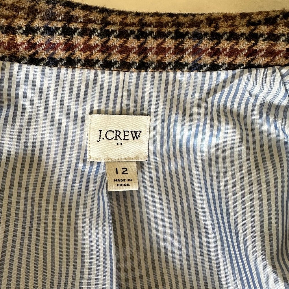 J. Crew Houndstooth Blazer - Black, Brown, Red, tan - Picture 7 of 10